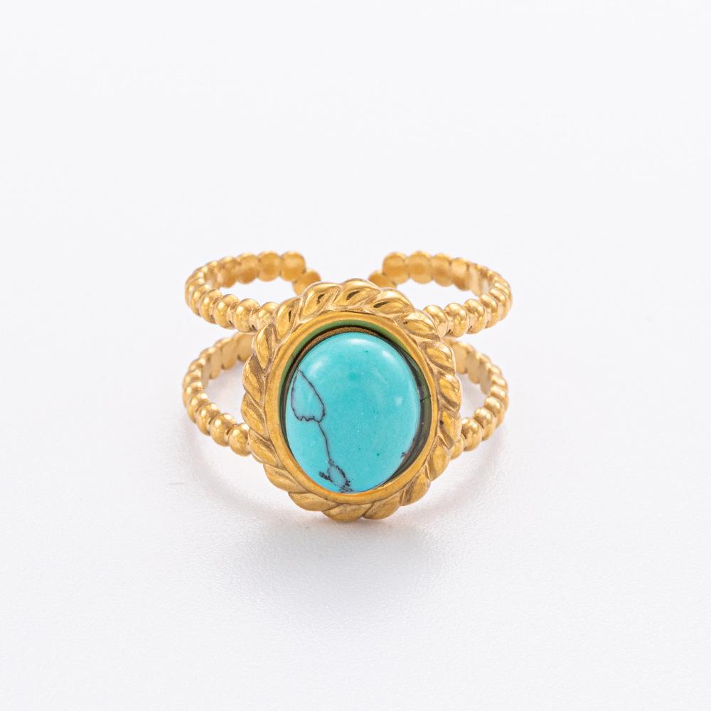 Ювелирные изделия из нержавеющей стали Павлин Зеленый титановая сталь с нефритовым кольцом из нержавеющей стали для пожилых людей, чувство роскоши, легкая потеря цвета, летняя женская