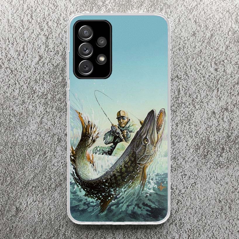 Hunting Fishing Man Print Soft Case for Samsung Galaxy A52 A51 A50 A42 A32 A22 A12 Phone Shell A41 A31 A21S 71 A30S A20S A10S A4