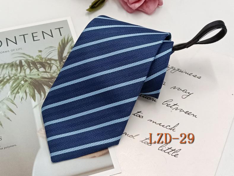 Мужской галстук на молнии с легкой затяжкой, без узла, полосатый, черный, 8 см