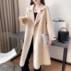 New Double-sided Fleece Overcoat Long Women's Suit Collar Korean Style Versatile Elegant Woolen Jacket Autumn Winter