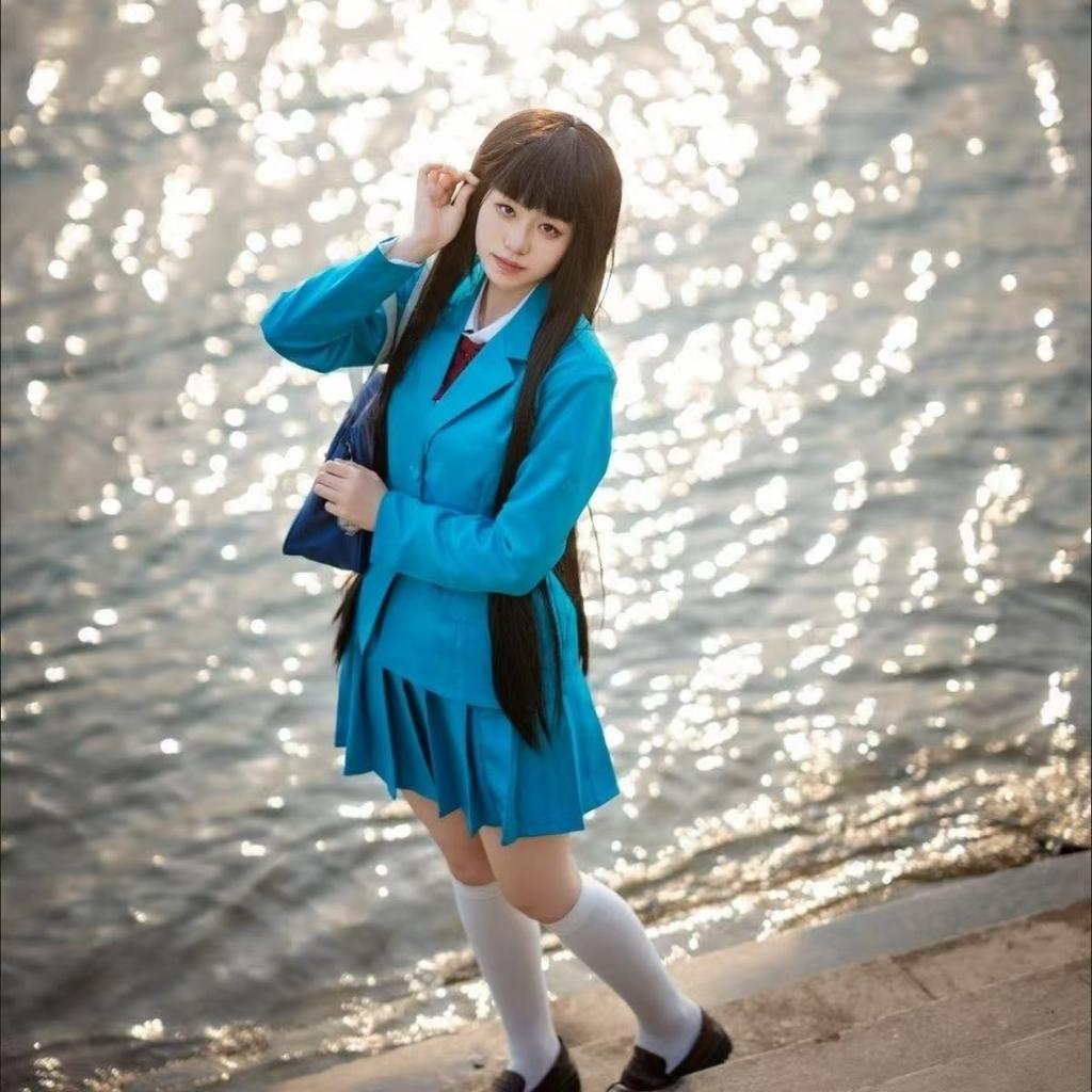 Аниме Kimi ni Todoke От меня к тебе Савако Куронума Косплей Костюм Полный Комплект, JK Школьная Форма Пиджак Юбка Рубашка Галстук-бабочка
