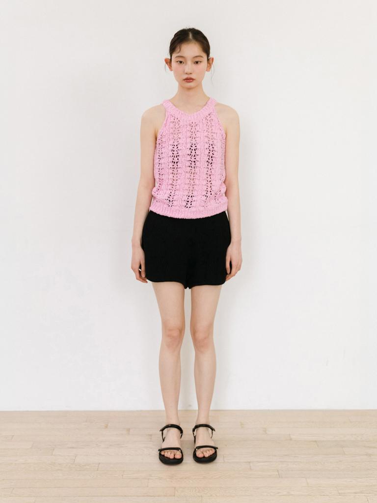 TINKNIT Slub Cotton Halter Knit_Pink
