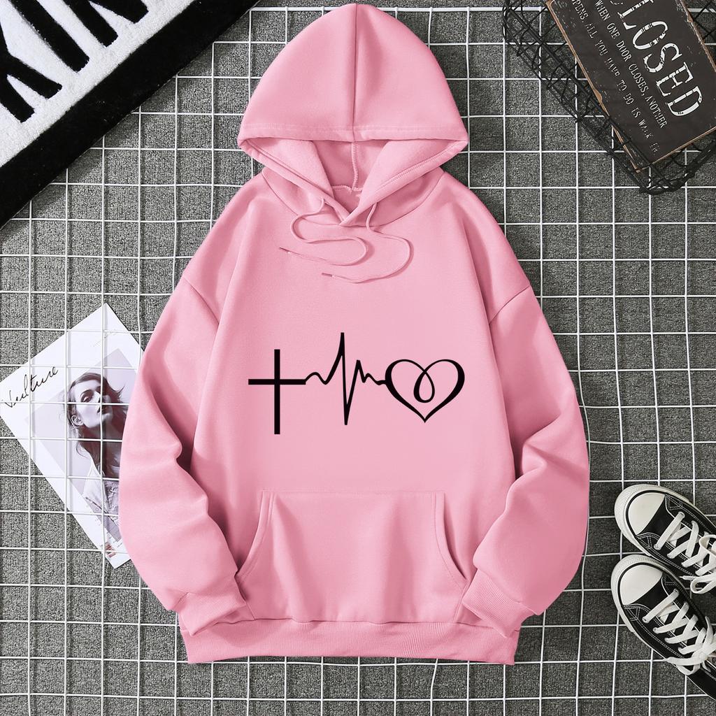 European and American Hot Casual Versatile Letters Loose Hooded Trendy Women's Clothing