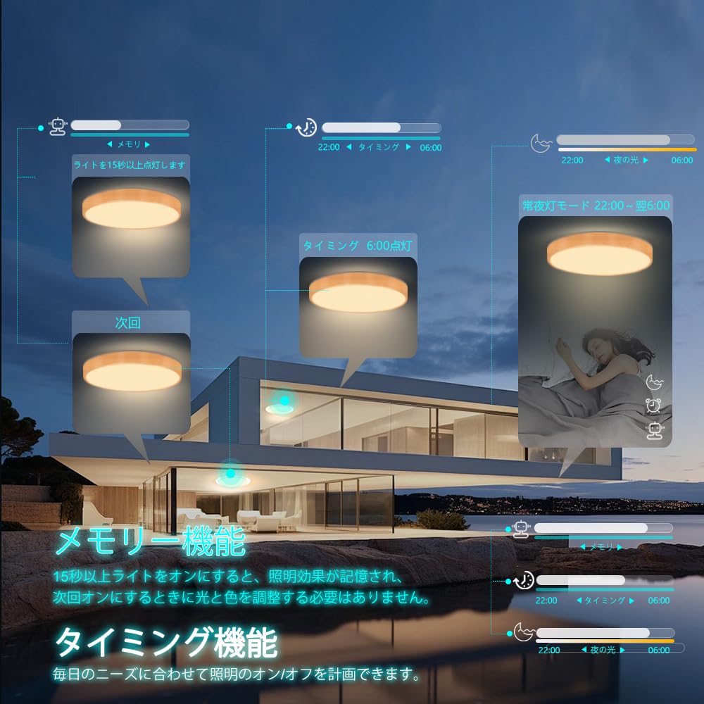 Светодиодный музыкальный потолок Taiguraz Wood Grain, 6 татами, WiFi, совместимый с Amazon Bluetooth, RGB-подсветка с дистанционным управлением и регулировкой яркости, идеально подходит для использования в помещении