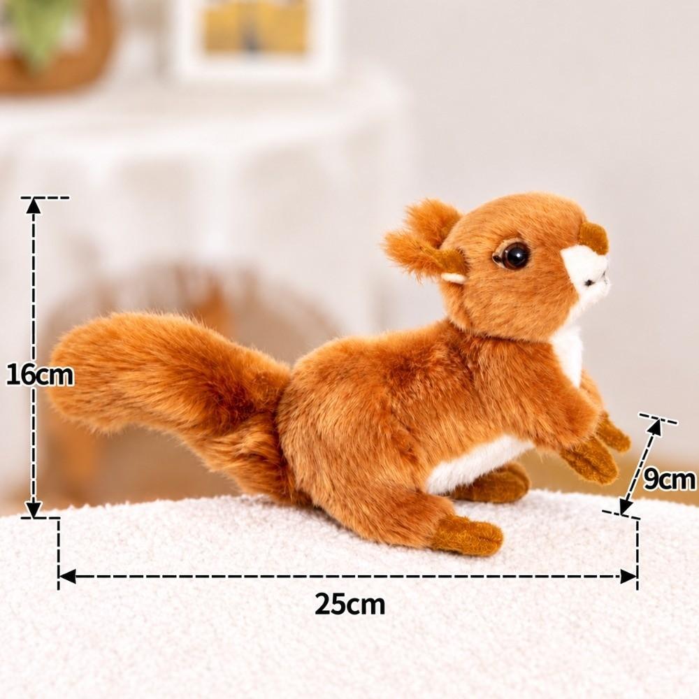 16cm Squirrel Plush Toy Miniature Design Sitting Squirrel Toy Animal Plush Doll Zoo Souvenir