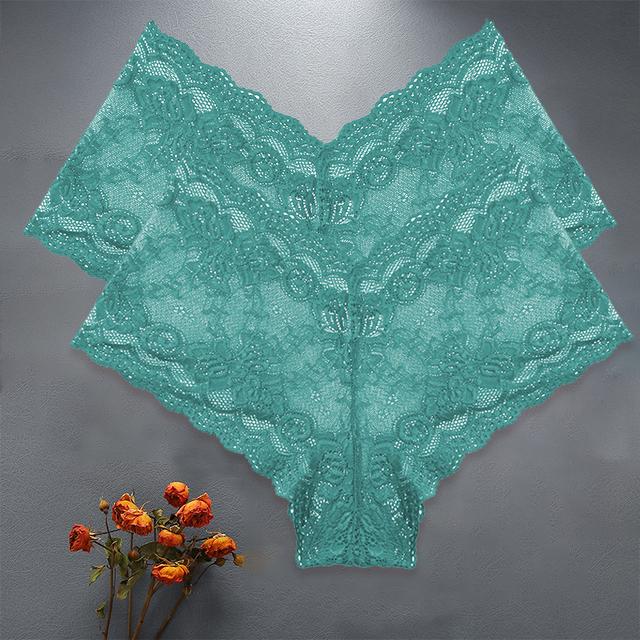 FINETOO 2PCS/Set High Waist Sexy Women Floral Lace Panties Lingerie Brief Girl Panty S-XL Underpants Female Underwear Intimates