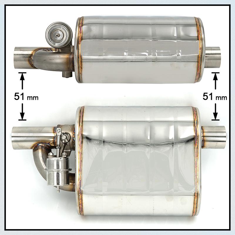 51mm"/60mm"/ 63mm"/76mm'' /70mm Exhaust Muffler With Dump Valve Stainless Steel Electric Exhaust Cutout Remote Control Set