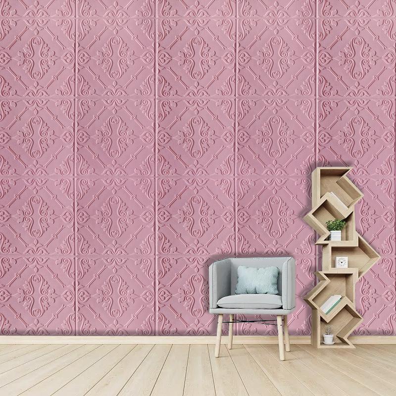 10 Pcs Self Adhesive 3D Panel Moisture Resistant Wall Stickers for Bedroom Living Room Bathroom Kitchen Wall Decor