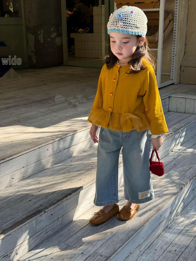 Корейский комплект для девочек: Кардиган и Джинсы (двухпредметный)