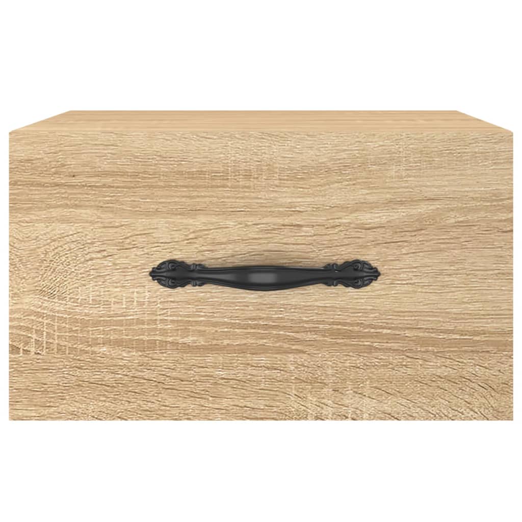 Wall Mounted Nightstand in Sonoma Oak 35 x 35 x 20 cm