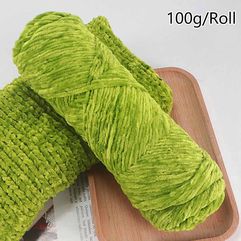100g/roll DIY Velvet Yarn Polyester Chenille Yarn Crochet Yarn Baby Plush Yarn For Knitted Sweater