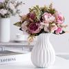Imitation Ceramic Flower Vase Solid Color Nordic Style Flower Arrangement Container Plastic Living Room Decoration