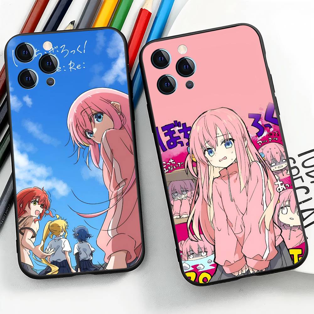 АНIME B-Bocchi The Rock-l Для IPhone 13,17,11,12,16,14,15,Plus,Pro Max Мягкий силиконовый черный чехол для телефона