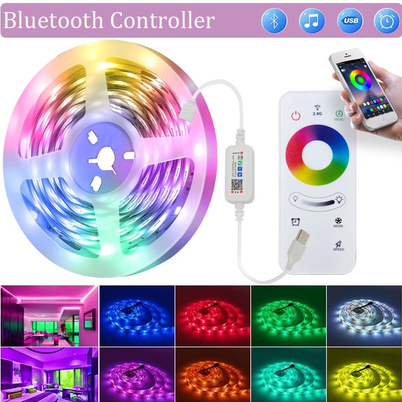 Tuya WiFi Светодиодная лента Умная жизнь USB 5050 RGB Лампа Лента Подсветка для ТВ ПК Освещение комнаты Гибкая Диодная Работает с Alexa Google