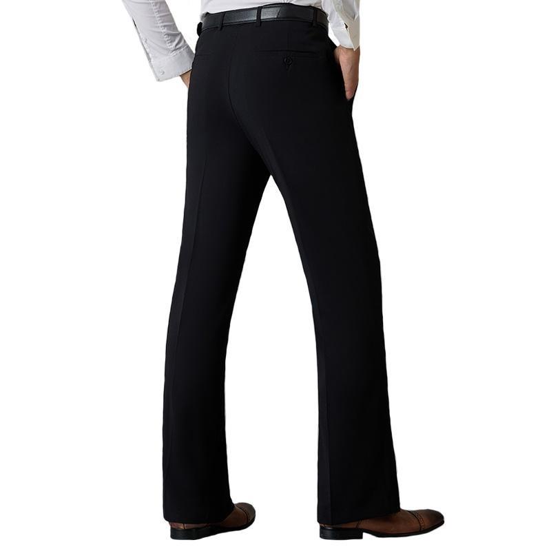 Men Bell Bottom Flare Pants Slim Fit Breathable Stretch Formal Dress Trousers Vintage