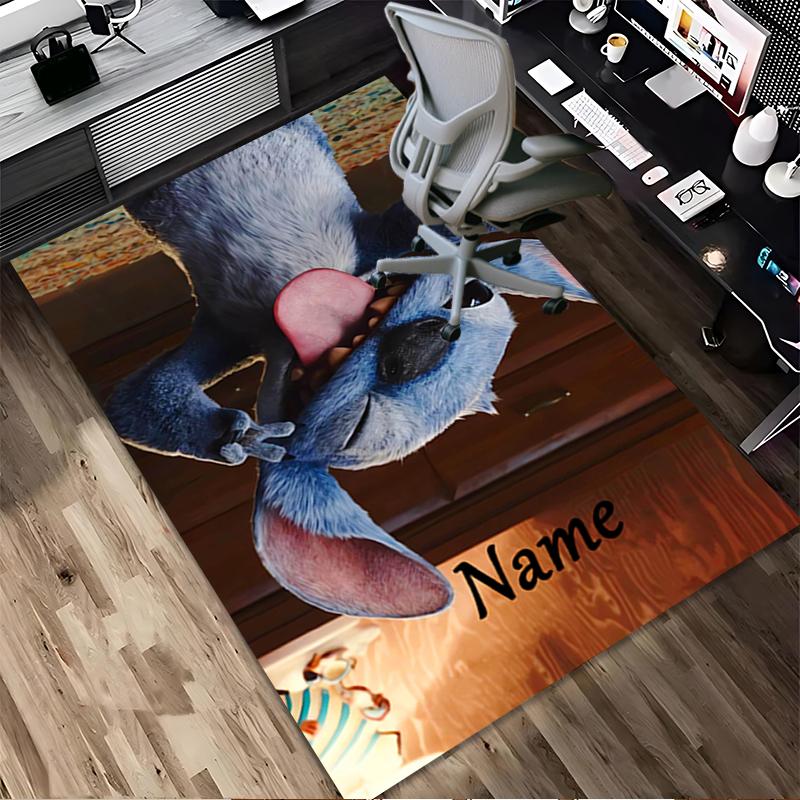 Custom Name Stitch Fun Living Room Non-Slip Area Rug Soft Carpet for Bedroom Kids Playroom Sofa Office Home Decor Doormat