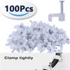 Cable Wire Clips 7mm 100PC Cable Management Electrical Ethernet Dish TV Speaker Wire Cord Tie Holder Single Coaxial Nail Clamps