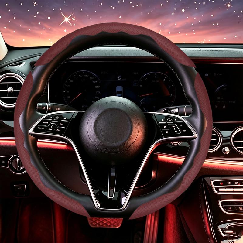 3 шт. Универсальная накладка на руль автомобиля Napa 38 см, перфорированная кожа, дышащая, нескользящая, впитывающая пот, автомобильный аксессуар