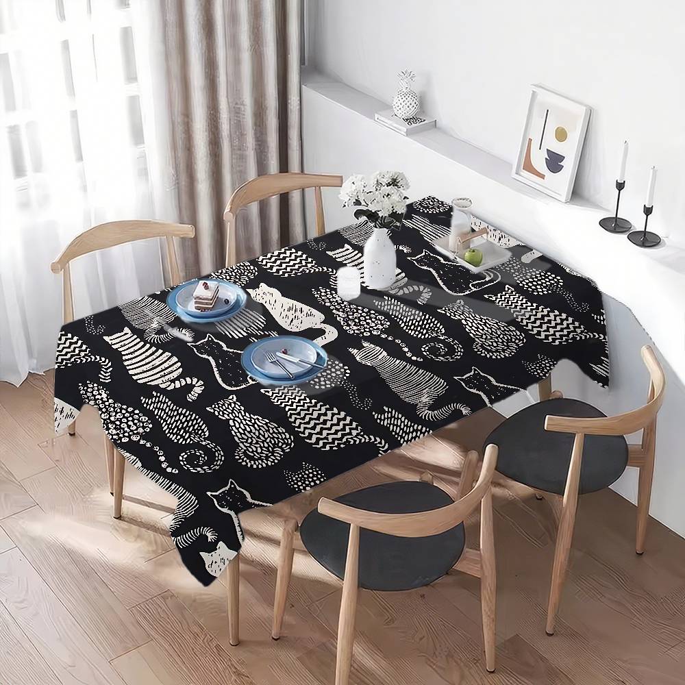 Texture Cat Table Cloth Rectangular Stain Tablecloth Oilcloth Mantel Mesa Impermeable Tablecloth Decoration