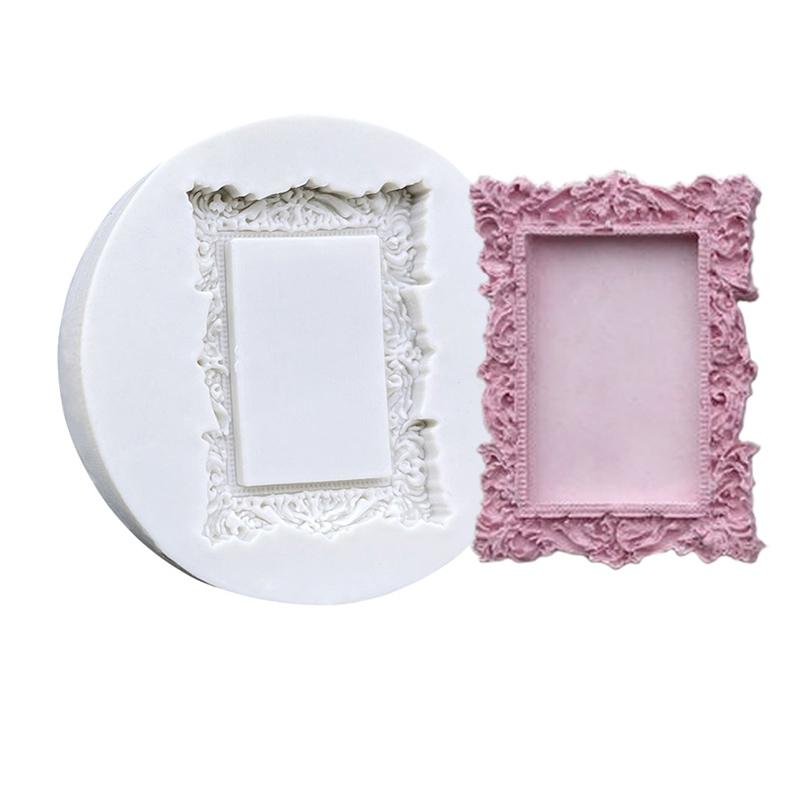 Po Frame Mirror Силиконовая форма Инструменты из смолы Сахарная поделка Форма для выпечки кексов Инструменты для украшения тортов из помадки
