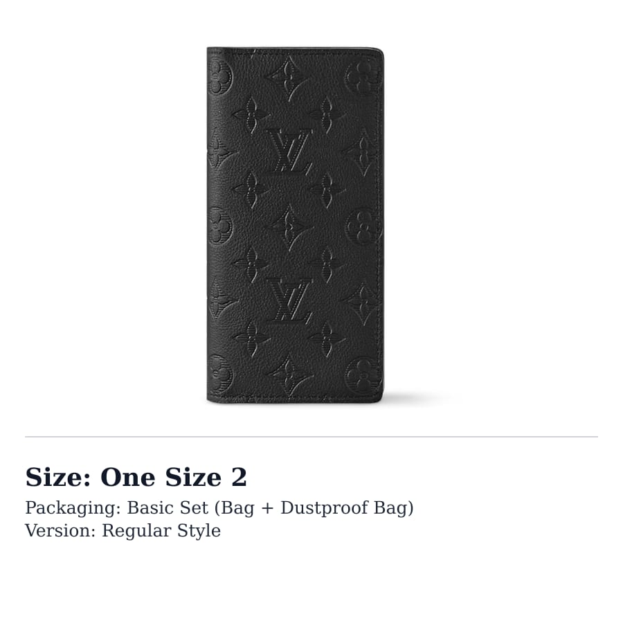 Louis Vuitton Мужской кошелек Brazza из коровьей кожи, черный, M62900