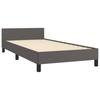 Grey Bed Frame with Headboard 90 x 200 cm Faux Leather