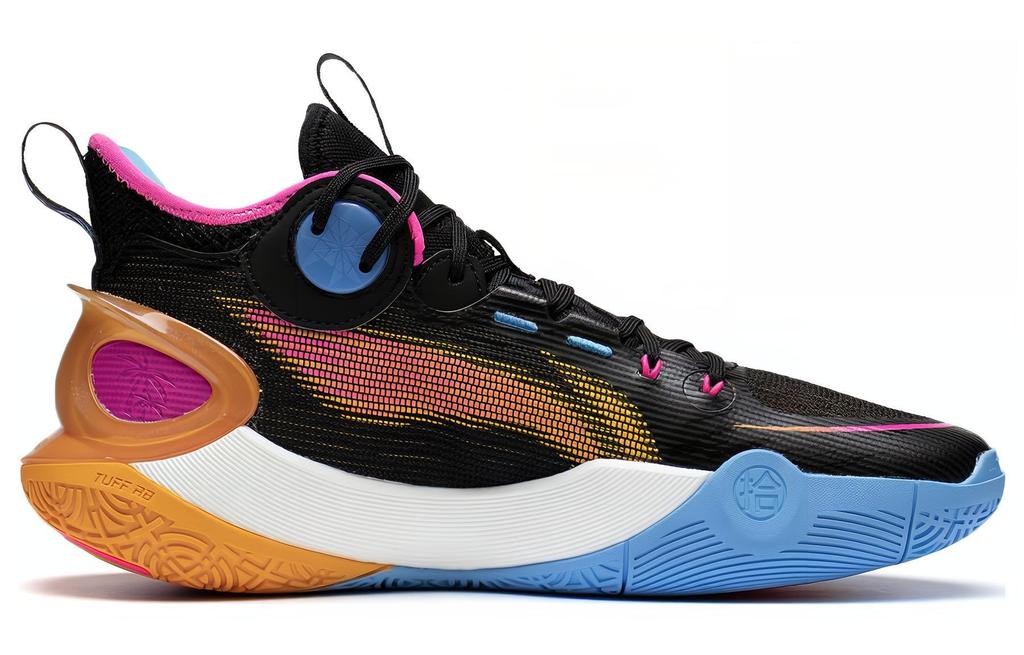 Li Ning SONIC 10 Ultra Средняя высота Устойчивые к истиранию Дышащие Баскетбольные кроссовки Мужские Черно-сине-коричневые ABAS145-5