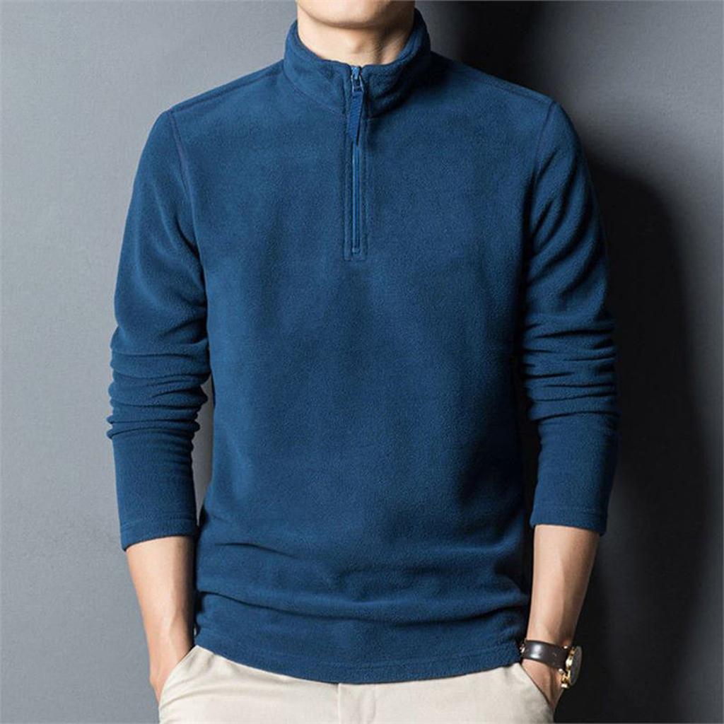 Men Standing Collar Hoodie Half-High Collar Sweater