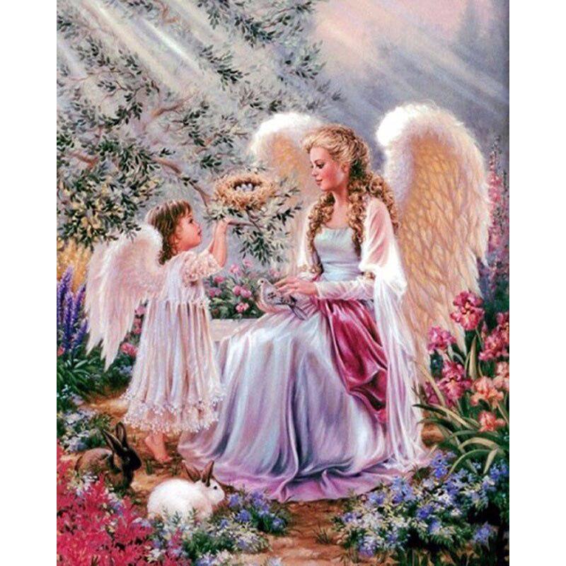Алмазная картина Ангел-хранитель Полная вышивка Алмазная мозаика Алмазная вышивка