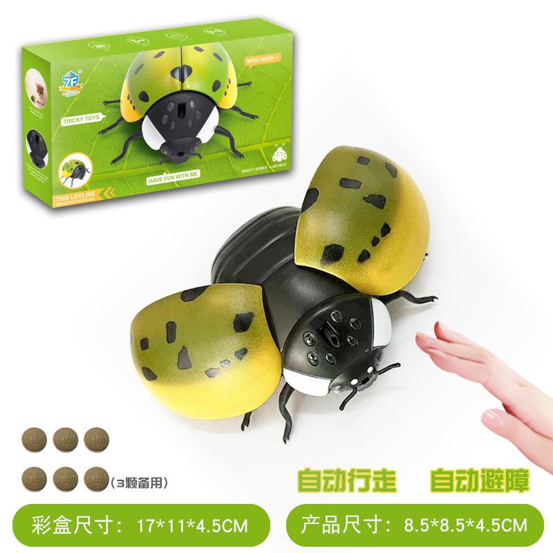 Трансграничный новый странный трюк, имитация индукции таракана, электрическая ползающая интерактивная игрушка, автоматическое преодоление препятствий, модель божьей коровки