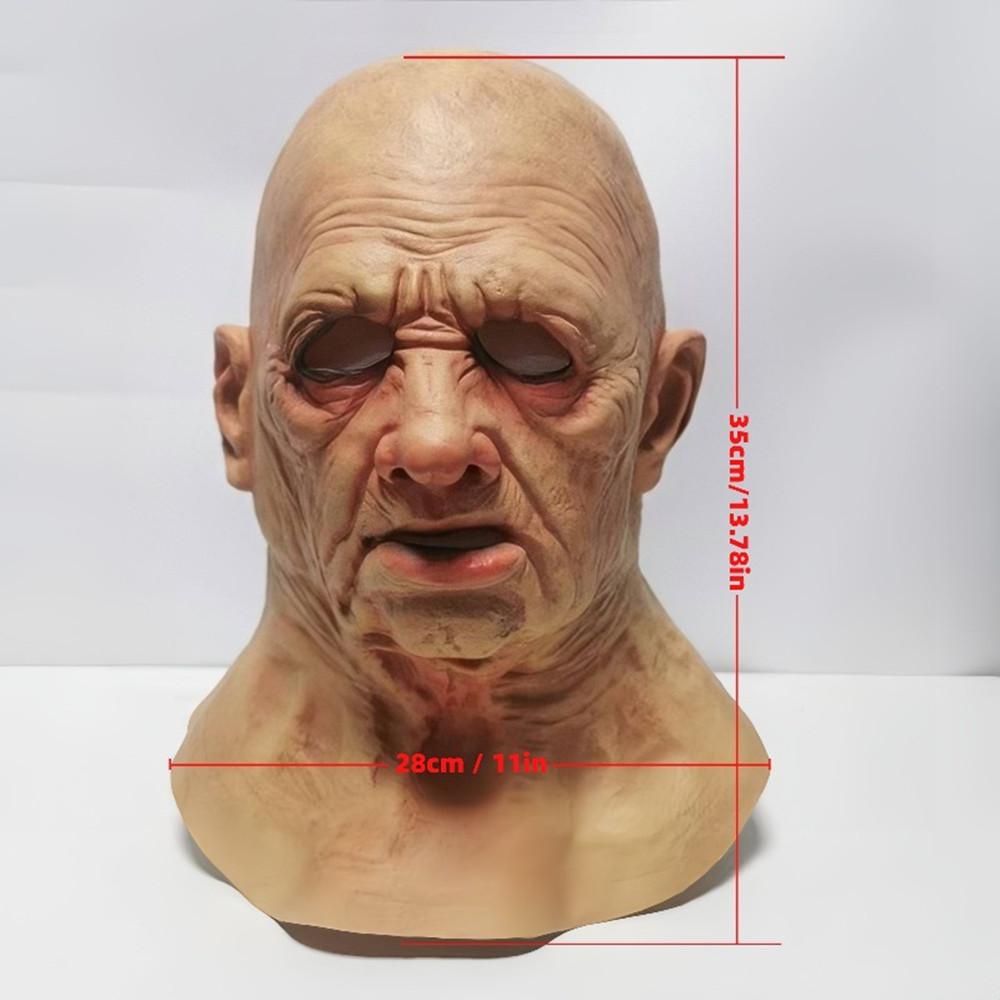 GHDLM Realistic Old Man Mask Bald Man Latex Mask Realistic Face Mask Halloween Party Cosplay Party Costume Mask