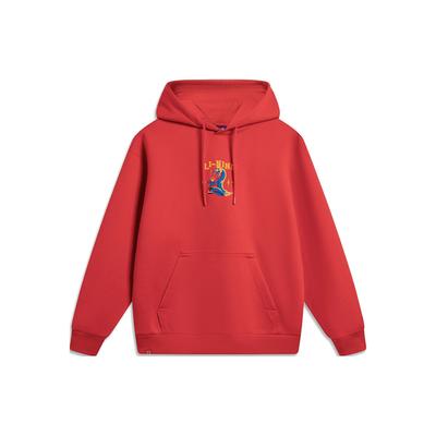 Li Ning Sports Lifestyle Series Zodiac Year Новогоднее издание с принтом в виде букв, капюшоном, антистатическая толстовка с длинными рукавами AWDU049-7