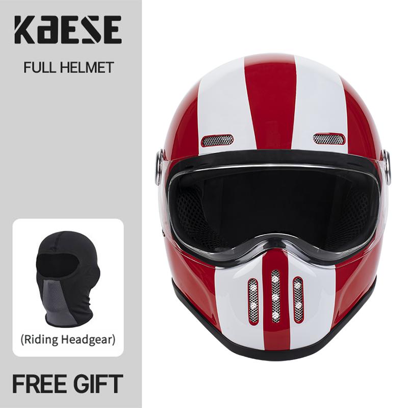 Новые Модные Ретро Мотоциклетные Шлемы Стекловолоконный Корпус Винтажный Cafe Racer Полный Шлем из Стекловолокна для Мотокросса Скутера