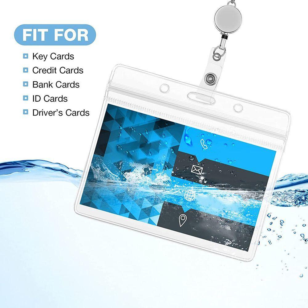 Clips Retractable Badge Reel Lanyard DIY Beaded Lanyard Badge Holder Necklace with ID Card Holders