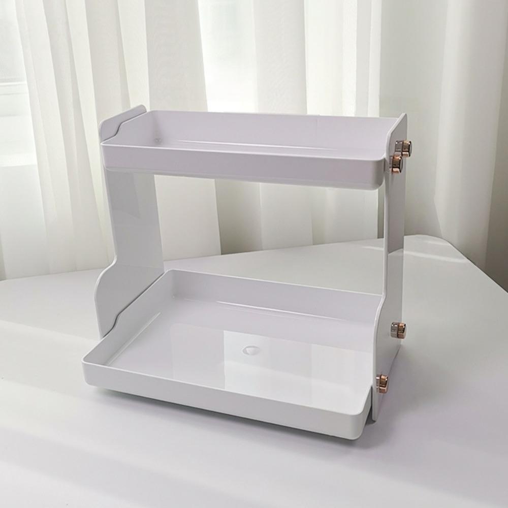 Acrylic Double Layer Storage Rack Anime Figurine Organizer Model Shelf Cosmetic Storage Rack Storage Holder Plastic