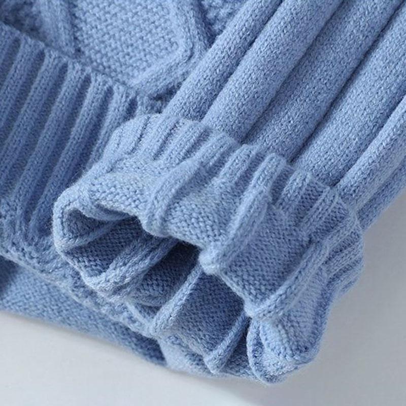 Утолщенный свитер, женский осенне-зимний теплый удобный мягкий пуловер с круглым вырезом, однотонные вязаные топы