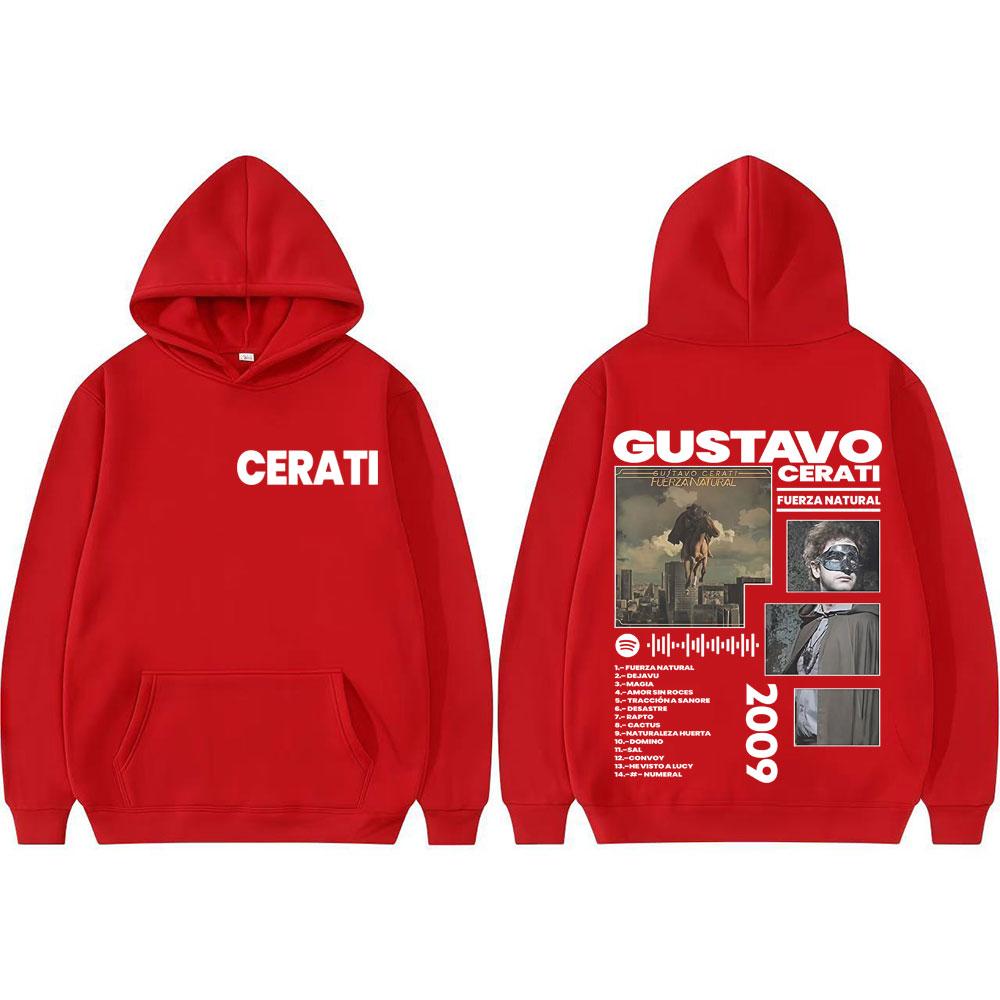 Gustavo Cerati Fuerza Natural Album Tour Graphic Sweatshirts for Men Street Hip Hop Trend Hoodie Long Sleeve Pullover Streetwear
