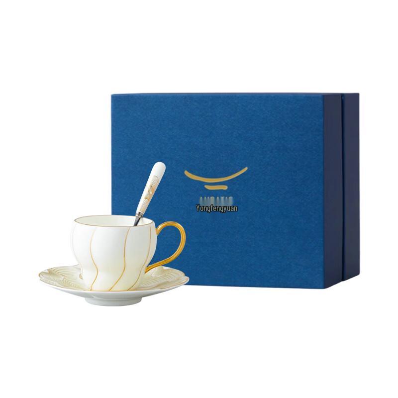 Auratic Magnolia 3-Piece Ceramic Coffee Cup & Saucer Set