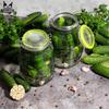 Glass jar (barrel) 2.2l with metal clip + green seal