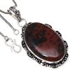 Pendant Mahogany Obsidian Gemstone Handmade Antique Silver Jewelry 2.25"