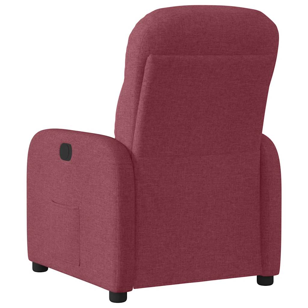 Electric Recliner Chair Burgundy Fabric