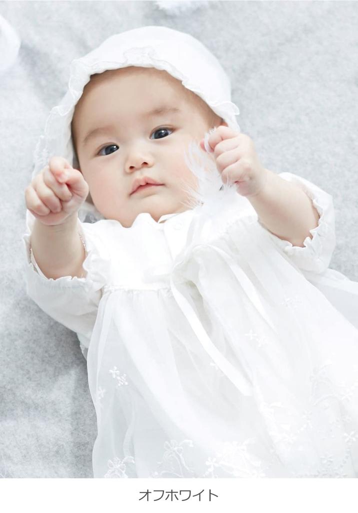 [Think Bee] Детское платье и шапочка для летней церемонии новорожденного, сделанные в Японии, для посещения храма, выписки, 50-70, оттенок белого