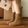 Короткие сапоги Плиссированные ботинки из ворса Осень Новые Merad Birkenstock Вестерн Ковбойские сапоги Хлопковые сапоги Матовые ботинки