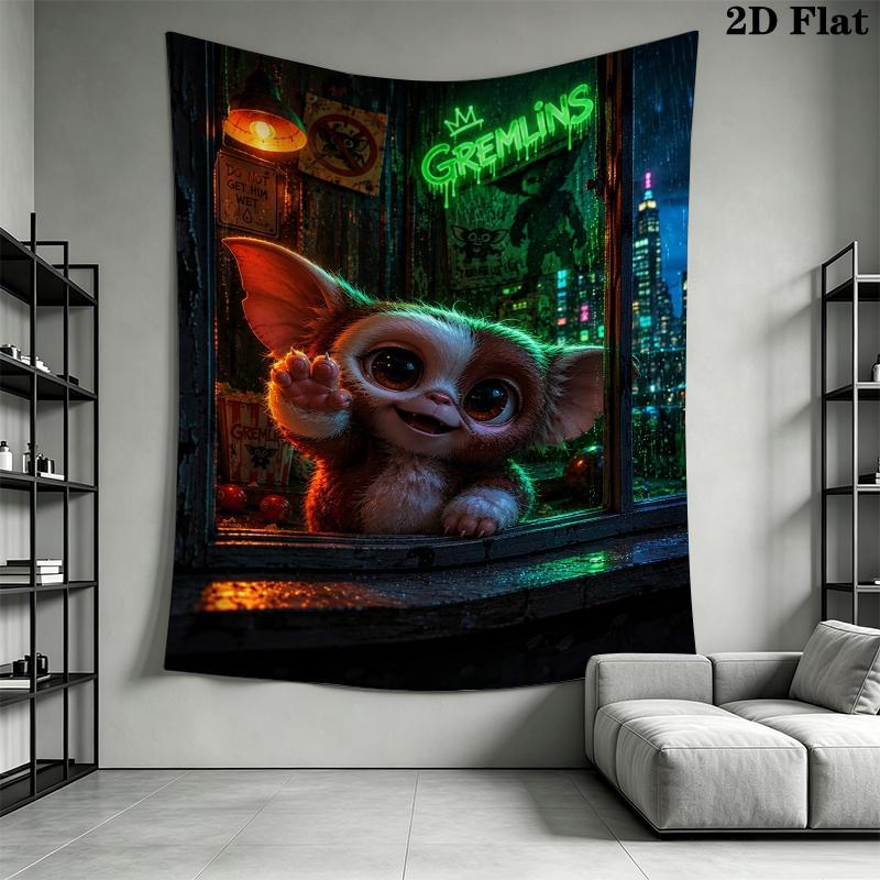 GREMLINS GIZMO Wall Tapestry Aesthetic Wall Hanging Printed Fabric Blanket Decorative Tapestries for Bedroom Living Room Home Decor