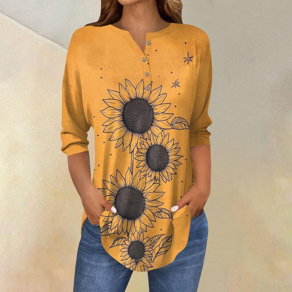 Женские повседневные рубашки с рукавом 3/4, модные туники с принтом Святого Патрика и карманами