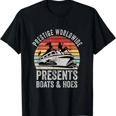 Prestige Worldwide Presents Boats And Hoes Funny Party Boat T Shirt