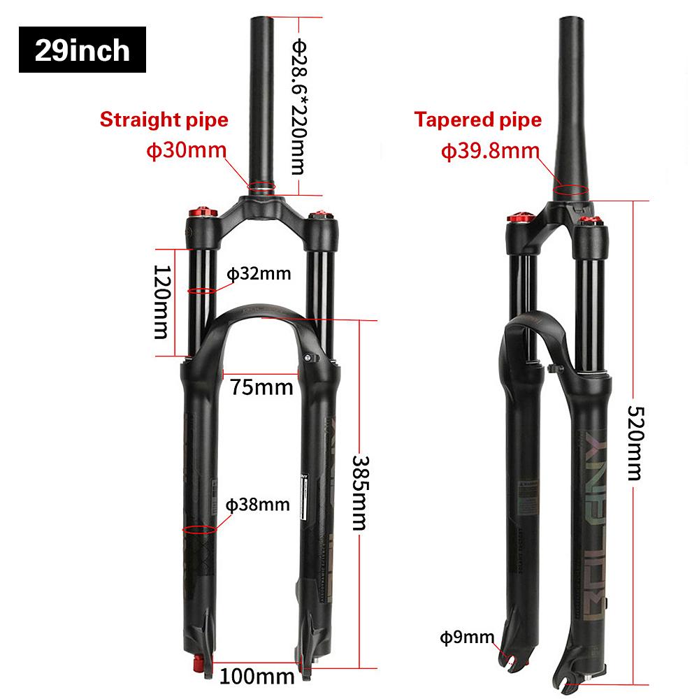 Сверхлегкая 29-дюймовая пневматическая передняя вилка для горного велосипеда с дистанционным управлением и отскоком из магниевого сплава