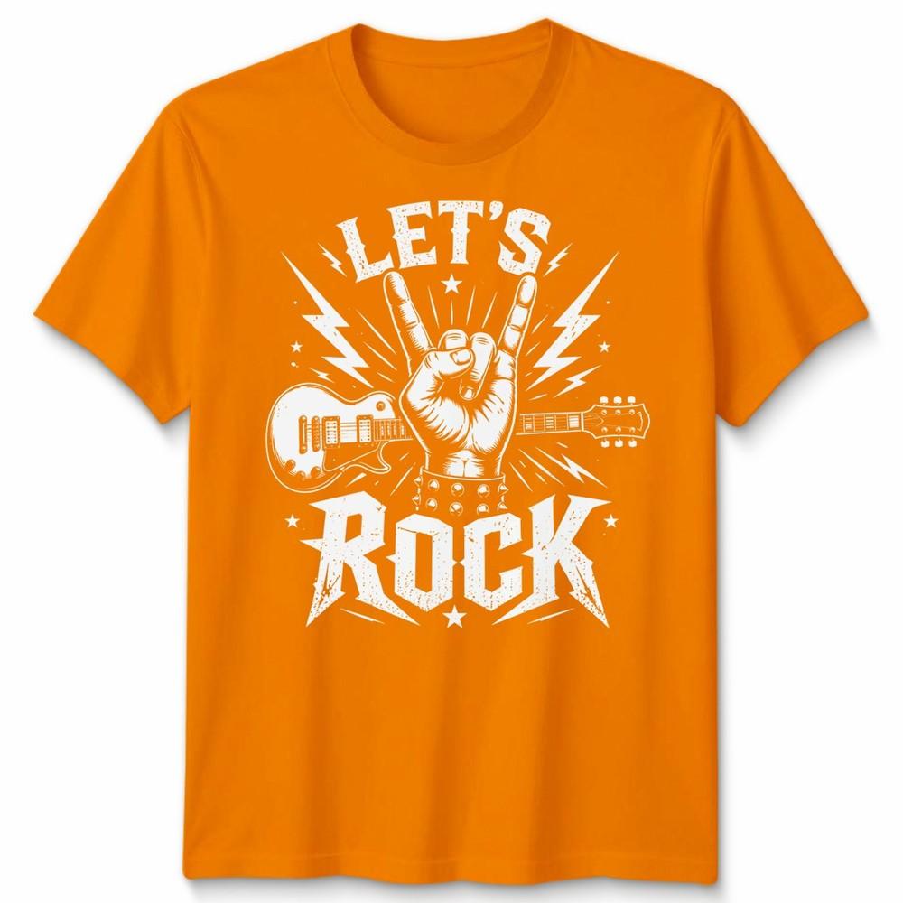 Детская футболка Let's Rock Rockstar с гитарой, для музыкальной группы, на День Рок-н-Ролла, школьная футболка