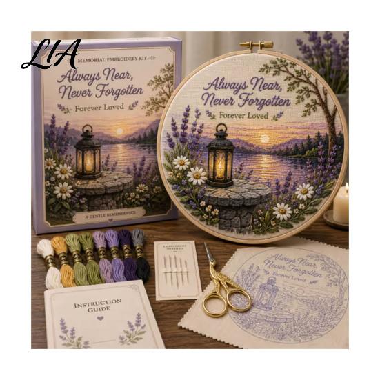Desktop Ornament Craft Kit Christmas Embroidery for Beginners, Pre-Printed Pattern Full Set Handmade Holiday Decoration Projects of Tools, DIY