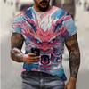 Man Trend Streetwear Men's Hip Hop T-shirt Dragon 3D Printed Short Sleeve Summer Casual Clothing Harajuku O-Neck Top T Shirts